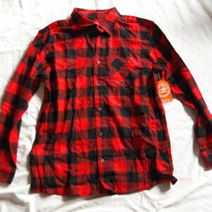 Wonder Nation Boys Adaptive Long Sleeve Flannel Shirt, Size 14-16 (Husky)